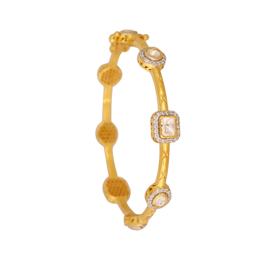 Noor Polki Silver Bangle