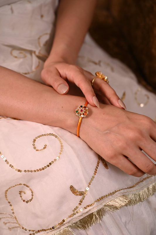 Navratna Silver Rakhi