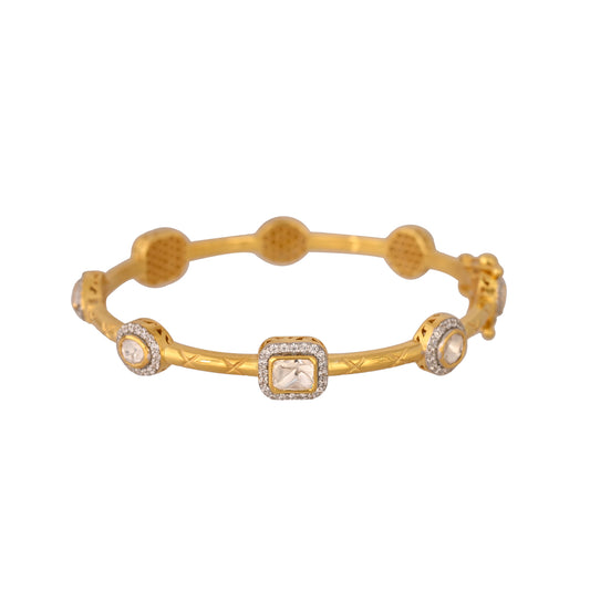 Noor Polki Silver Bangle