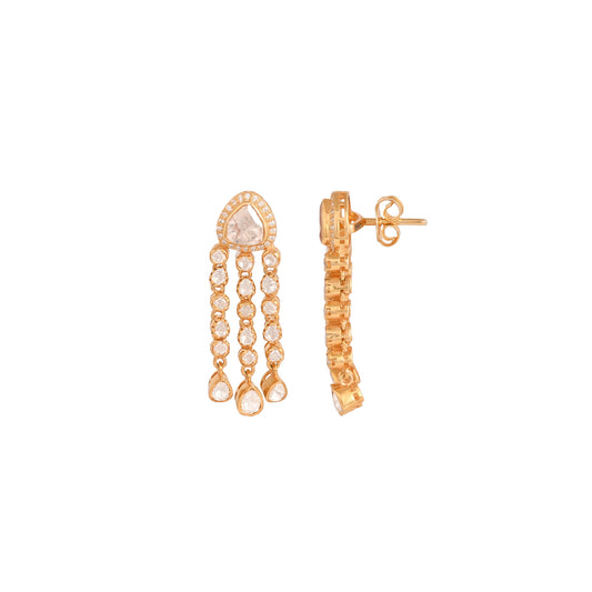 Polki Waterfall Drop Earrings