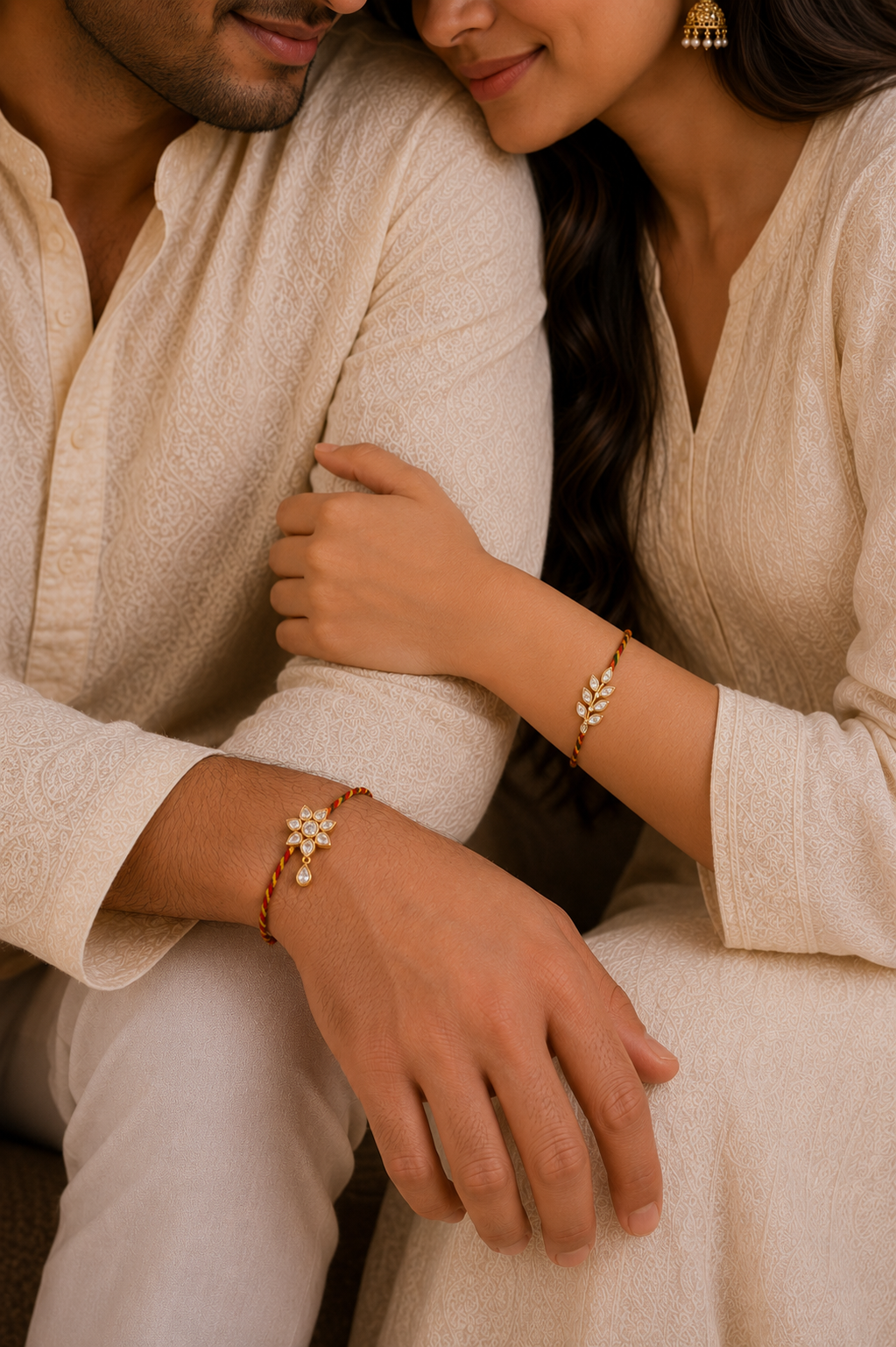 Noor Silver Couple Rakhi