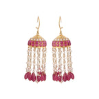 Mehr Ruby, Pearl & Polki Silver Jhumki