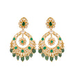 Emerald & Polki Silver Chandbali Earrings