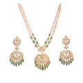 Gulnaar Emerald & Polki Silver Pearl Necklace Set