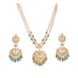 Gulnaar Emerald & Polki Silver Pearl Necklace Set