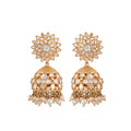 Noor Polki & Pearl Silver Jhumki Earrings