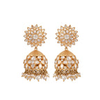 Noor Polki & Pearl Silver Jhumki Earrings