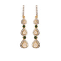 Rain Drops Polki Silver Earrings - Long