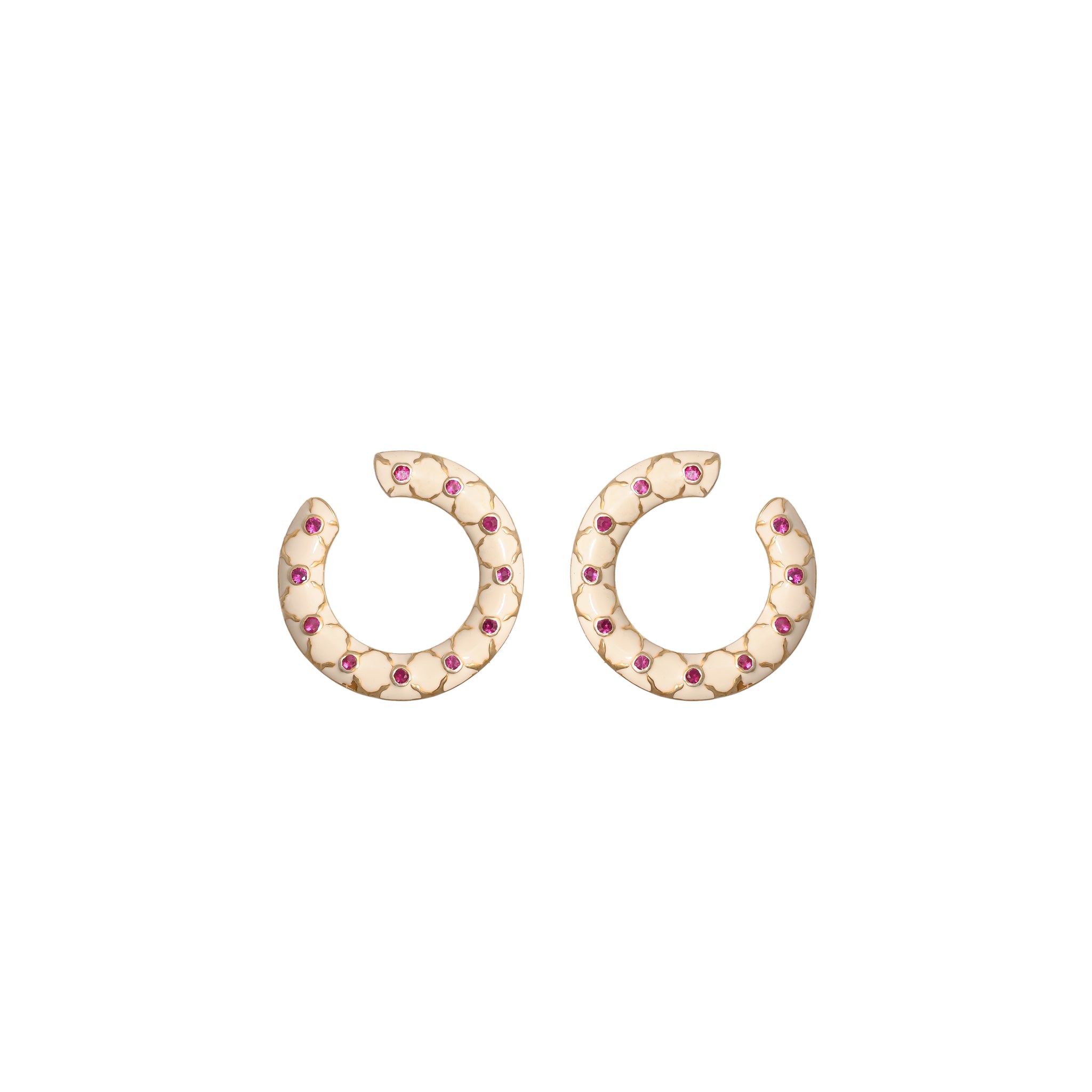 Orbit Enamelled Silver Hoops
