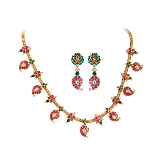 Antique Gold Plated Silver Necklace Set