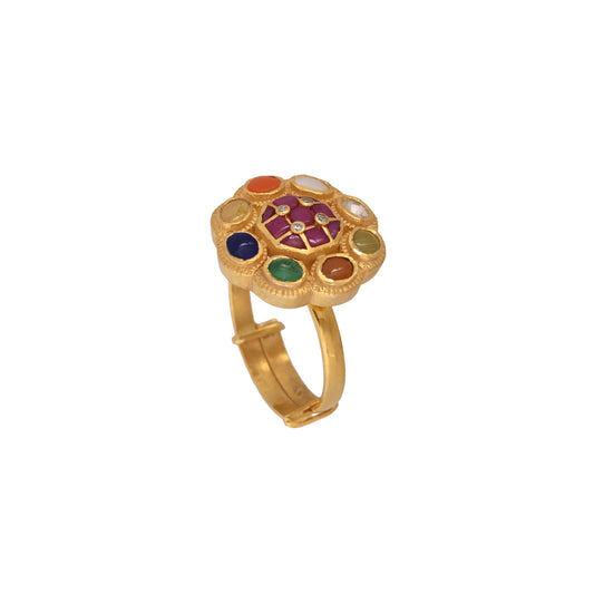 Navratna Silver Ring - Small