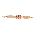 Navratna Silver Flexible Bracelet with Pearls