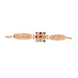 Navratna Silver Flexible Bracelet with Pearls