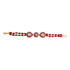 Gul Ruby & Polki Silver Flexible Bracelet - Large