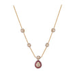 Gul Ruby & Polki Drop Silver Chain Necklace