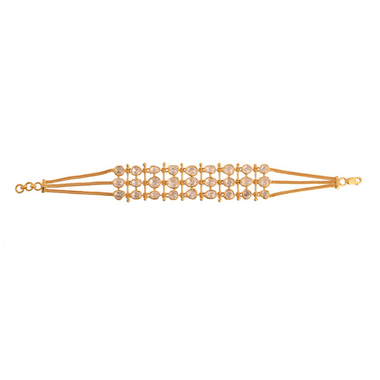 Aura Polki Silver Flexible Bracelet