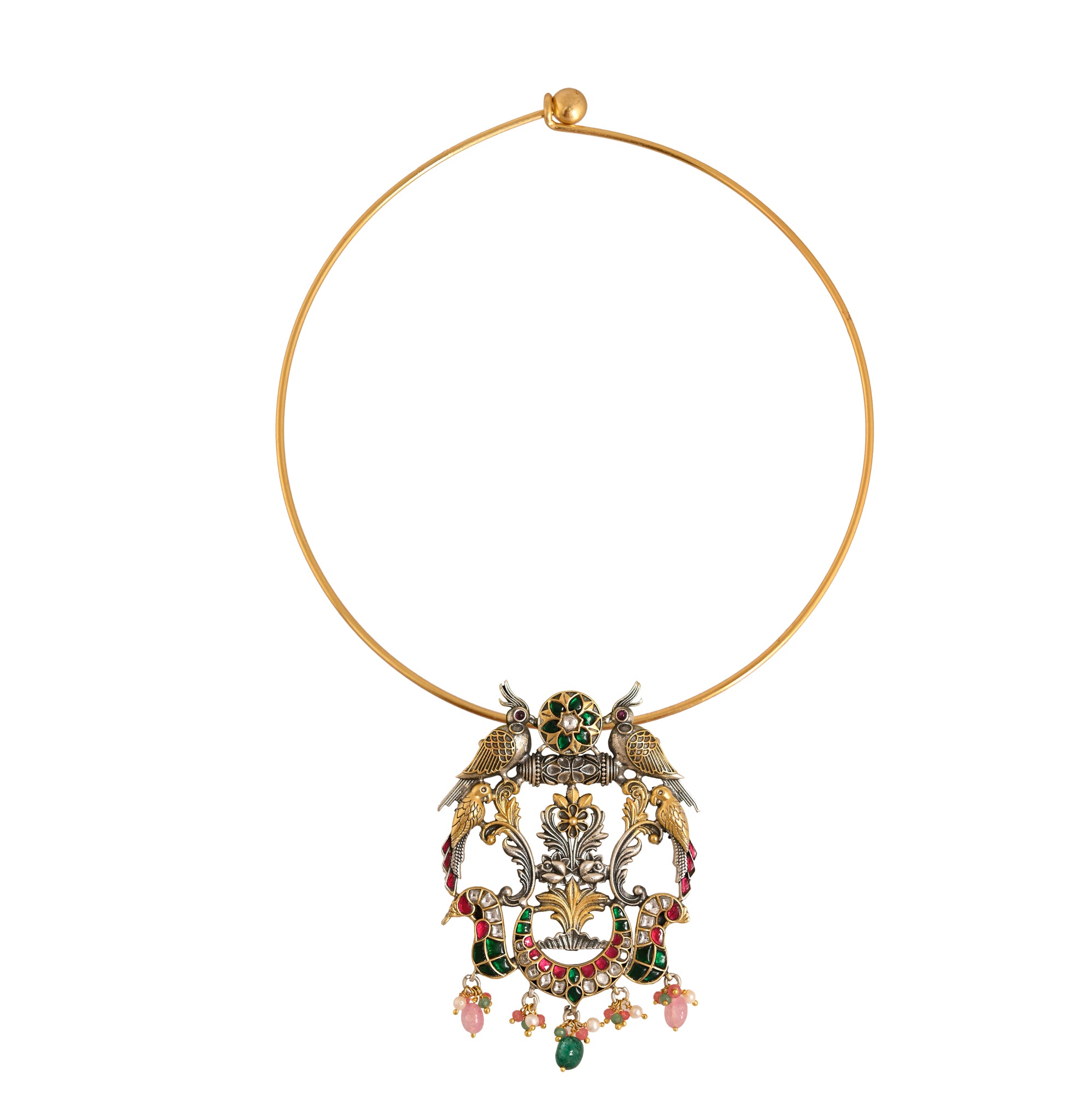 Lopa Fusion Motifs Silver Pendant Set