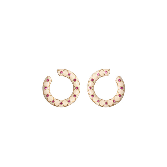 Orbit Enamelled Silver Hoops