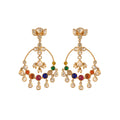 Navratna Silver Chandbali Earrings
