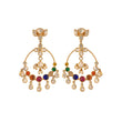 Navratna Silver Chandbali Earrings