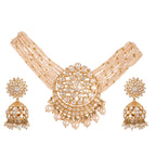 Noor Polki & Pearl Silver Choker Necklace Set