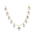 Gulnaar Turquoise Bloom Silver Chain Necklace