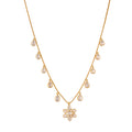 Noor Polki Flower Drop Chain Silver Necklace