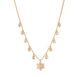Noor Polki Flower Drop Chain Silver Necklace