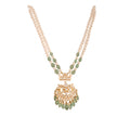 Gulnaar Emerald & Polki Silver Pearl Necklace