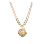 Gulnaar Emerald & Polki Silver Pearl Necklace
