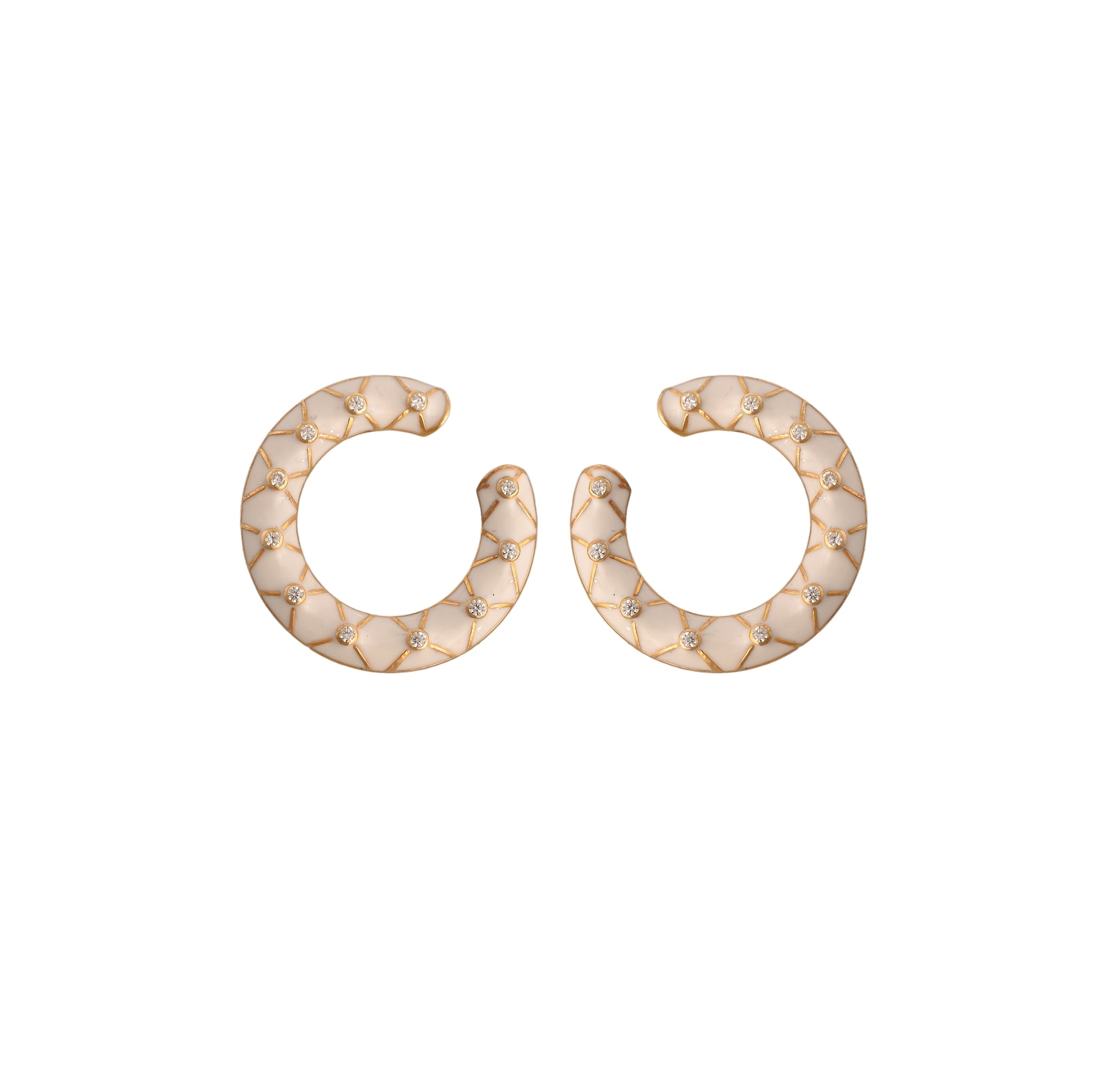 Orbit Enamelled Silver Hoops