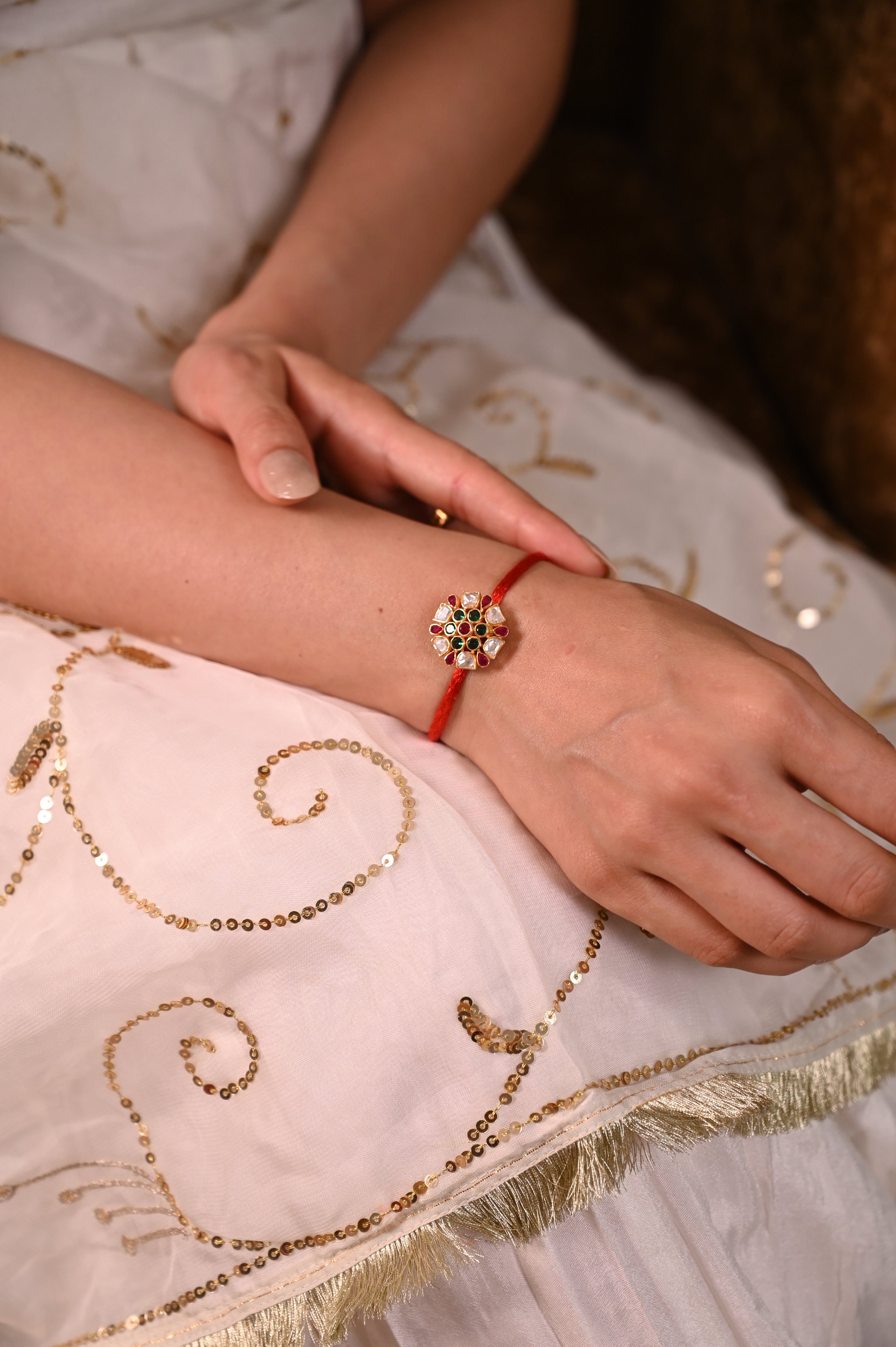 Gulnaar Silver Rakhi