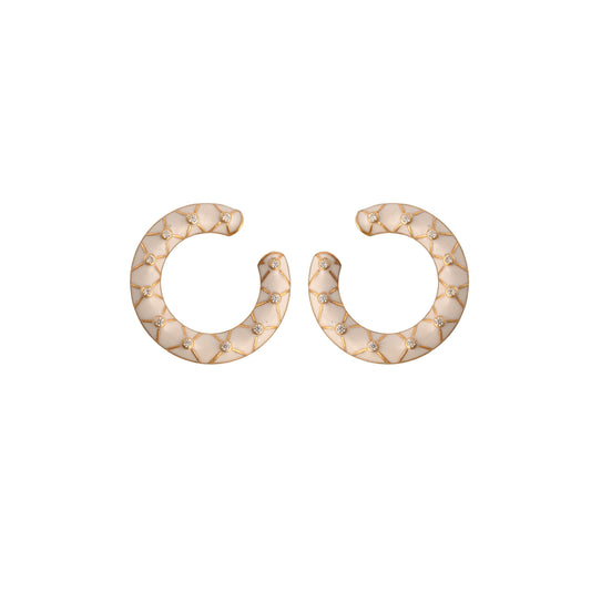 Orbit Enamelled Silver Hoops