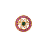 Floral Round Polki Silver Ring
