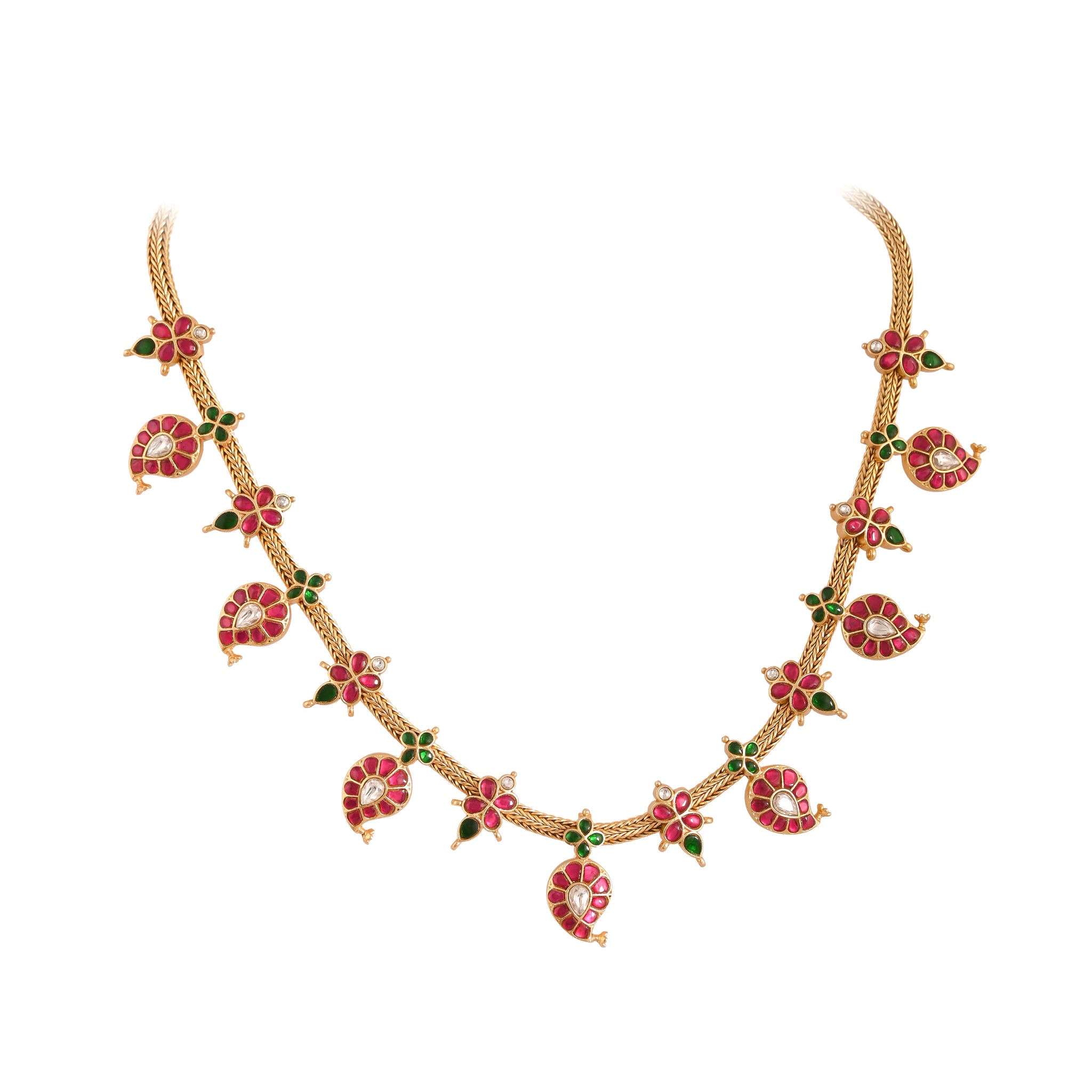 Antique Gold Plated Silver Necklace Set
