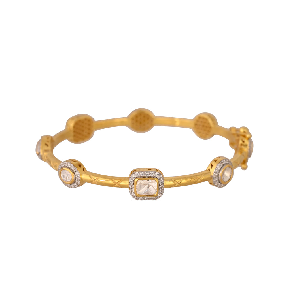 Noor Polki Silver Bangle