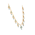 Gulnaar Turquoise Bloom Silver Chain Necklace
