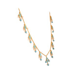 Gulnaar Turquoise Bloom Silver Chain Necklace Set
