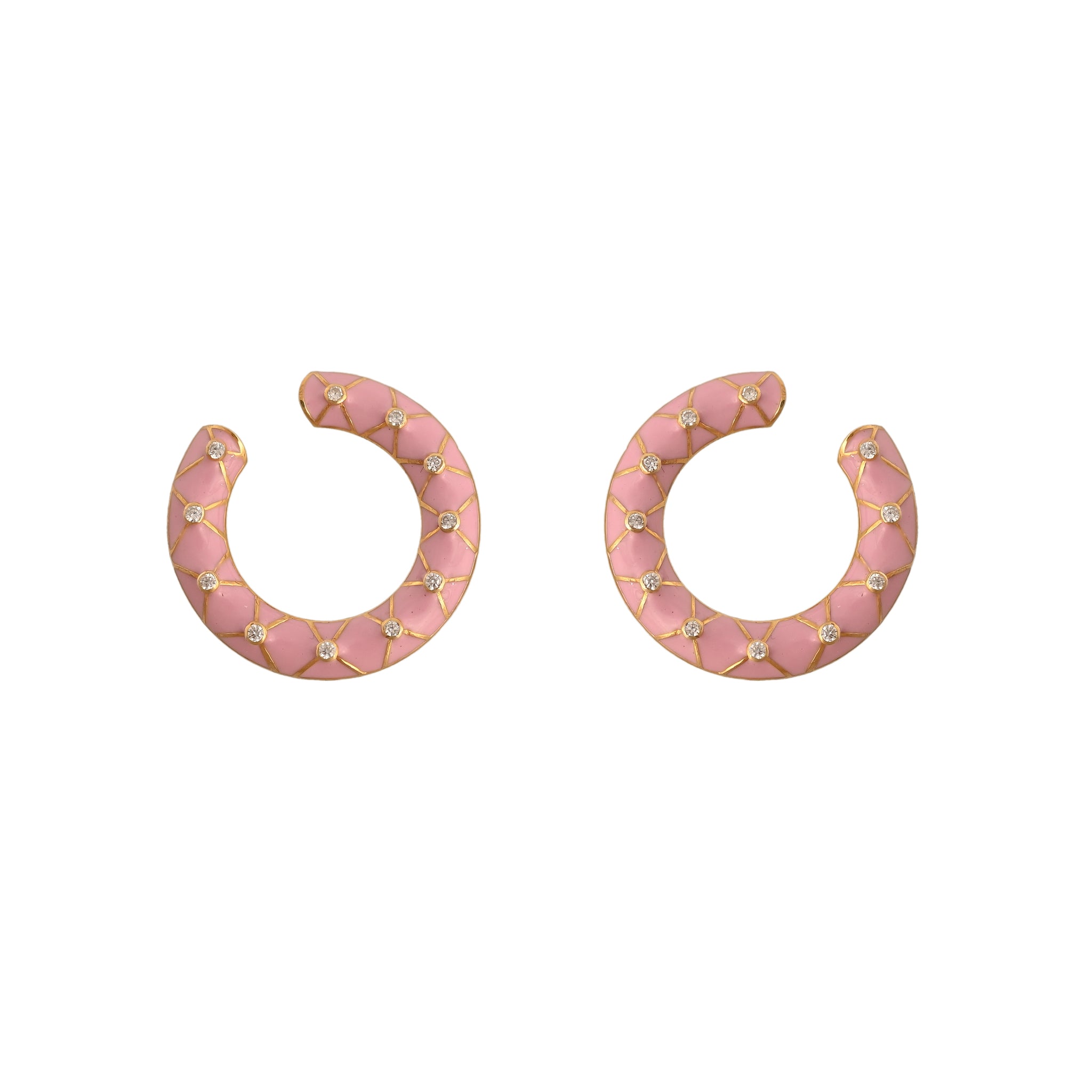 Orbit Enamelled Silver Hoops