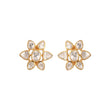 Noor Polki Flower Silver Stud Earrings