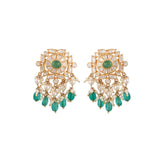 Emerald & Polki Silver Choker Necklace Set