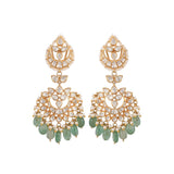 Gulnaar Ruby & Polki Silver Pearl Earrings