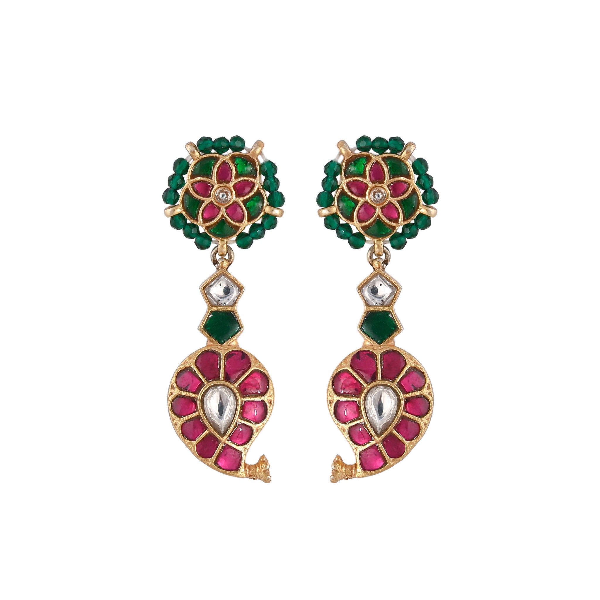 Antique Gold Plated Silver Earrings