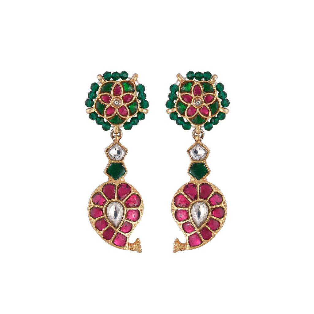 Antique Gold Plated Silver Earrings