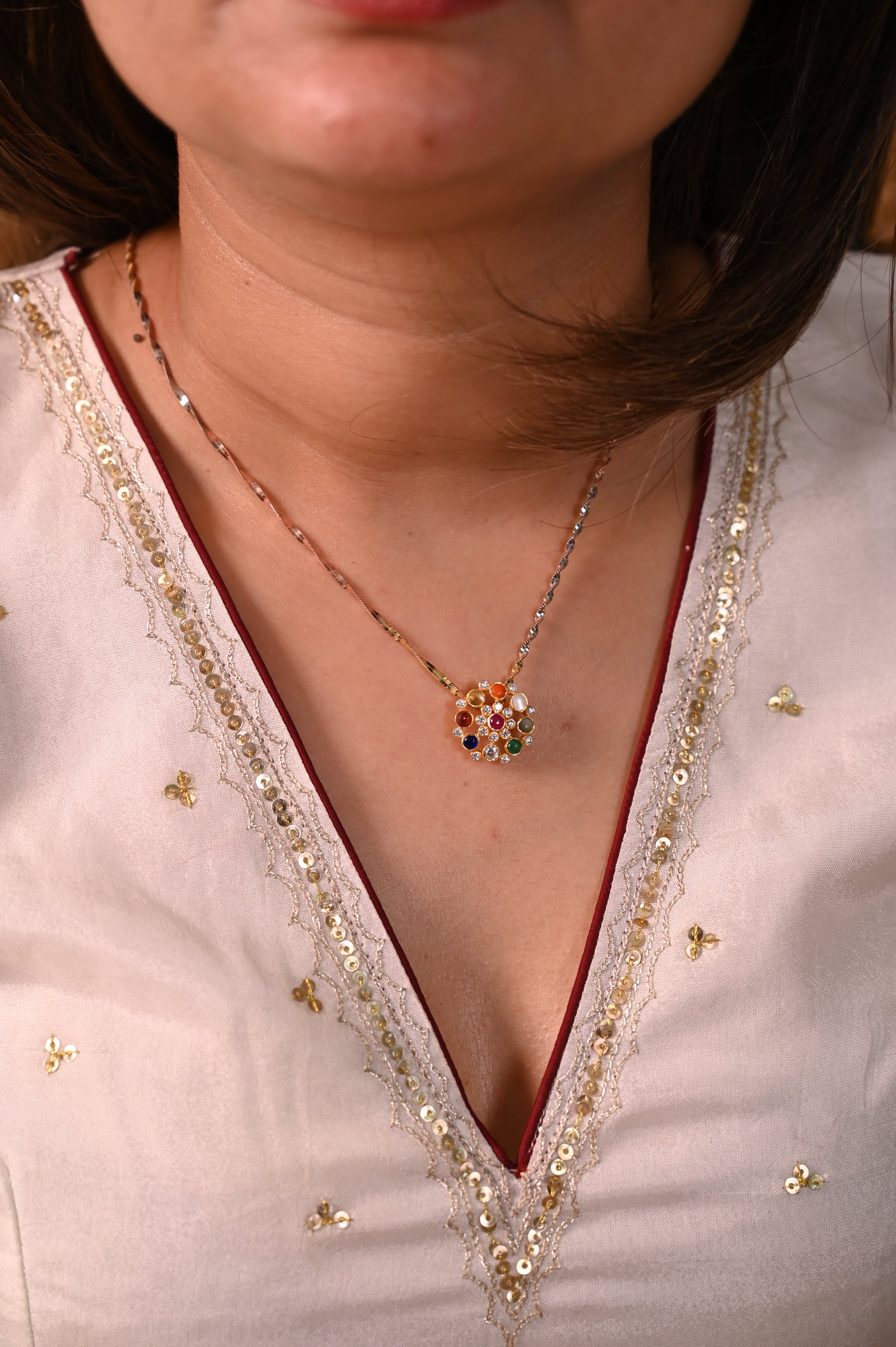Navratna Silver Rakhi