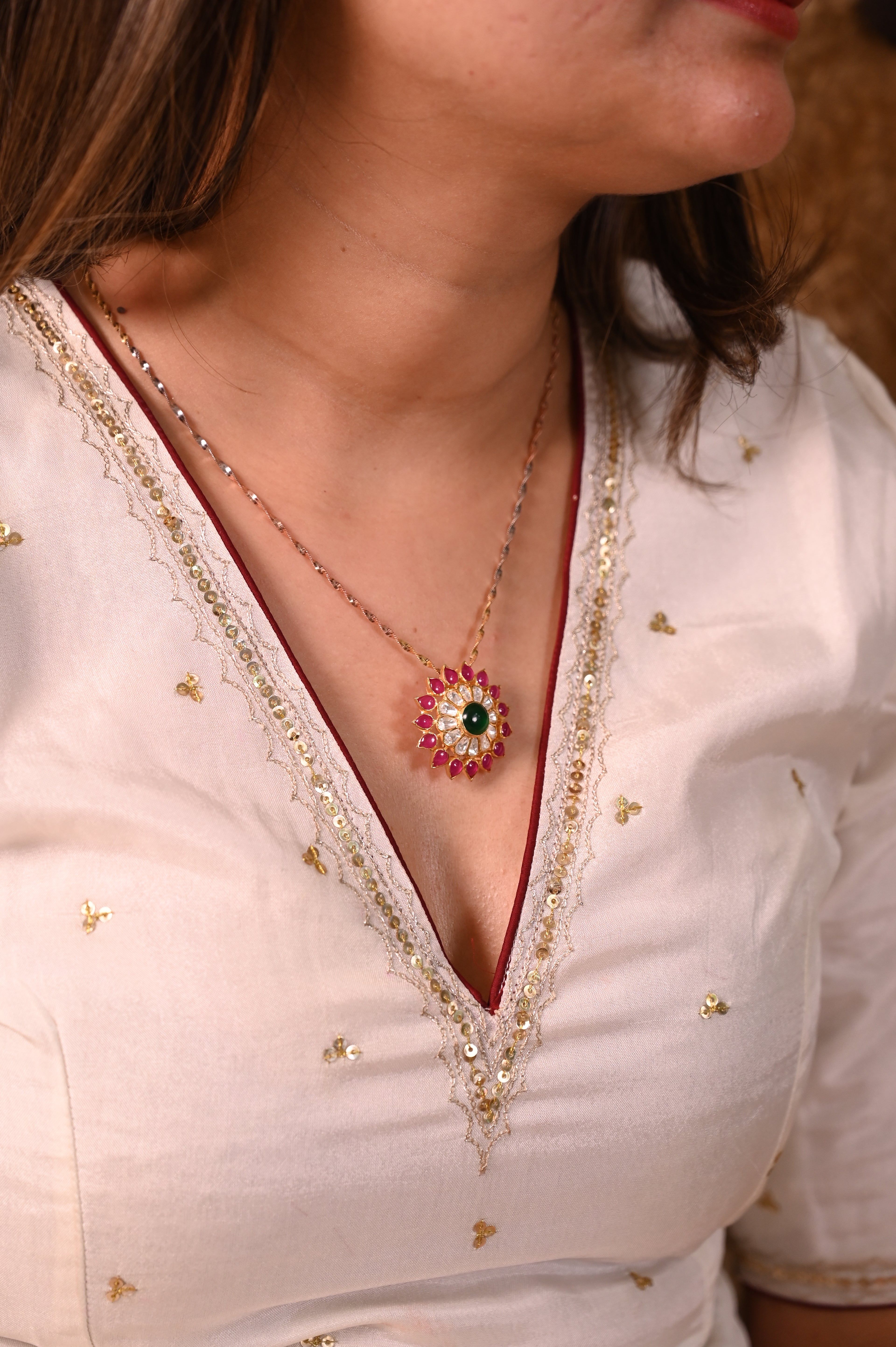 Floral Silver Rakhi