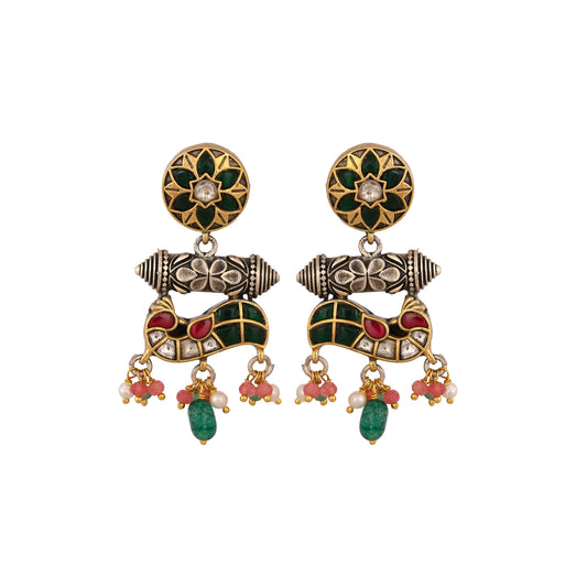 Lopa Fusion Motifs Silver Earrings