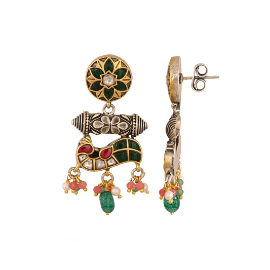 Lopa Fusion Motifs Silver Earrings