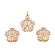 Noor Floral Polki Silver Pendant Set