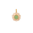 Russian Emerald & Polki Silver Pendant
